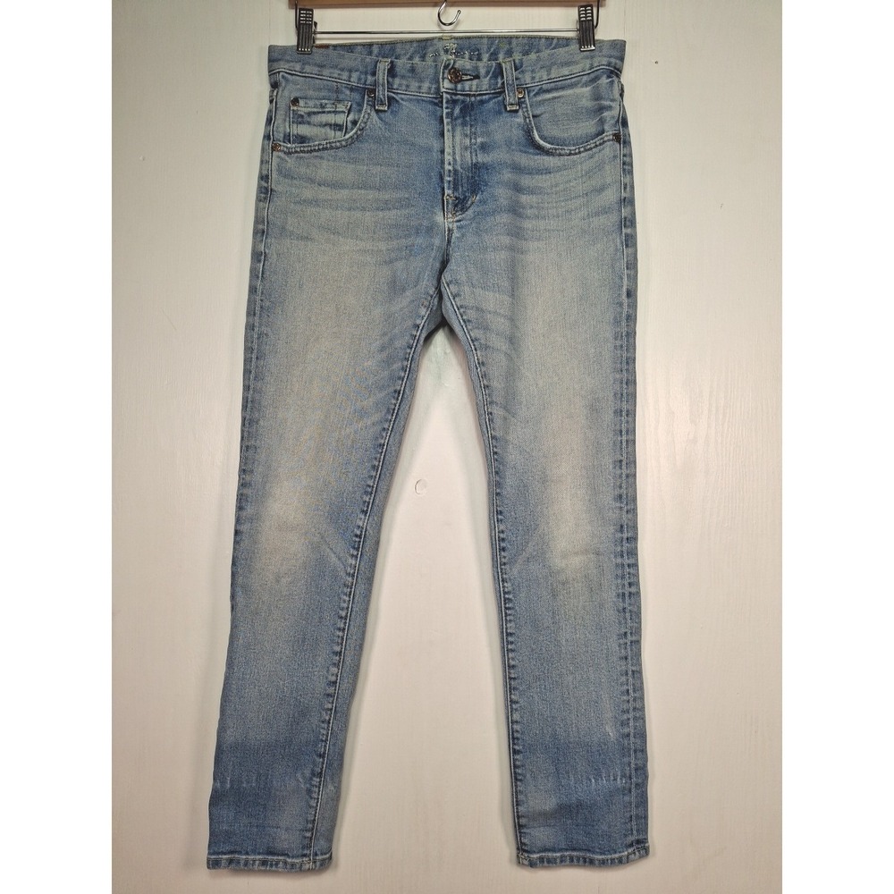 7 For All Mankind Mens Skinny Jeans Light Wash Blue Denim Size 27 Made in USA